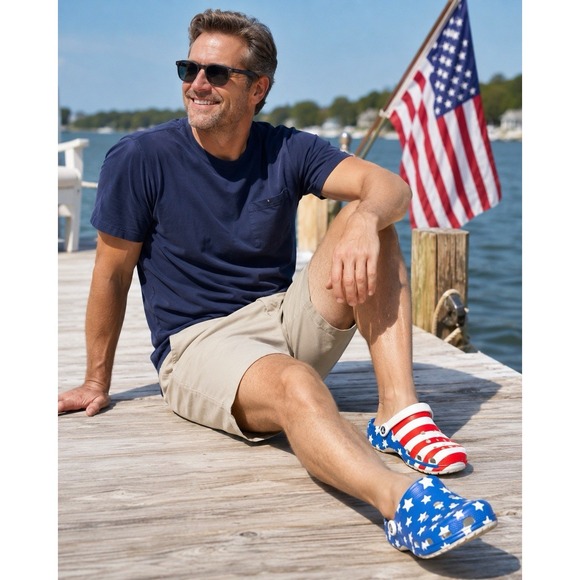 CROCS Other - Crocs Classic American Flag Clogs Men's Size 12 Team USA Patriotic 🇺🇸